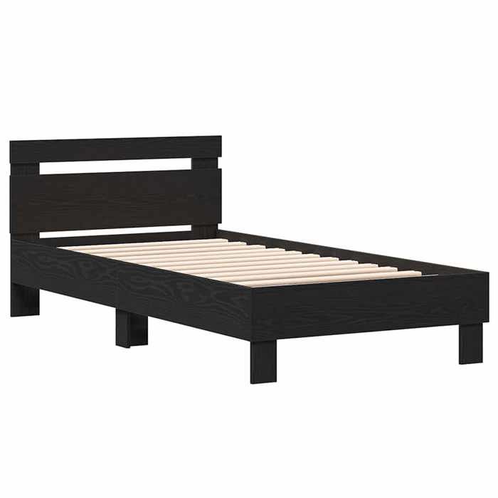 Promotion doctobre Cadre de lit adulte/enfant - Meuble de chambre - Chêne noir 90x190 cm Bois dingénierie FR12192