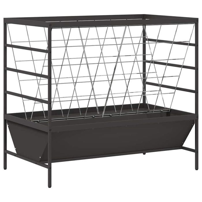 Comparer les prix de Mangeoire en métal pour animaux - vidaXL - 100x60x90 cm - Noir - Acier laminé à froid - Capacité 15 kg