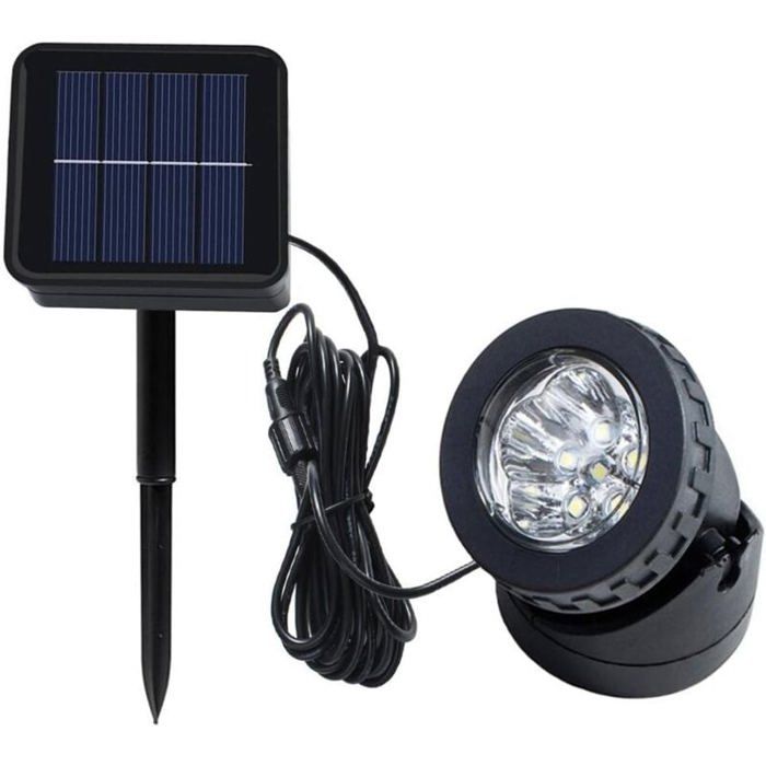 Lampes solaires de bassin 6 LED sous-marines Spots de paysage sous-marins Spots solaires étanches pour fontaine de jardin piscine
