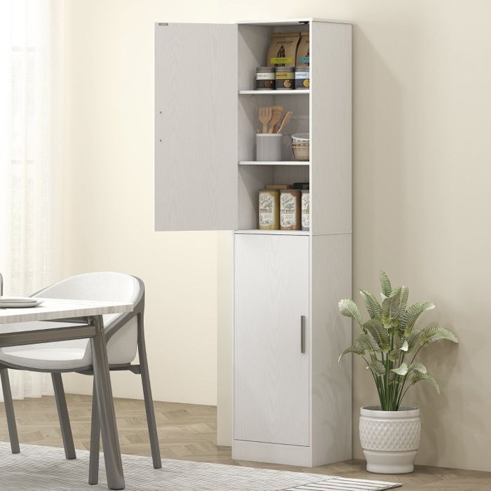 Armoire de salle de bain haute avec 2 portes avec étagères réglables FloraGrace