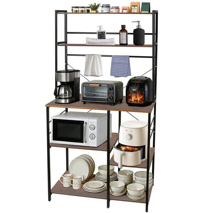 MIPAN.Desserte De Cuisine Marron - 40x90x168cm - Meuble Bas Cuisine 168 cm - Scaffale per Microonde - Mobile Cucina - Portaspezie
