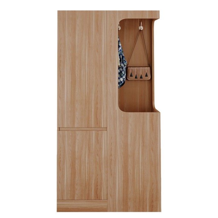 Armoire de Chambre Bois Naturel 70x40x170cm Une Porte + Espace Penderie Ouvert Tiroirs et Compartiments de Rangement Spacieux Armoire de Chambre Bois Naturel 70x40x170cm Une Porte + Espace Penderie Ouvert Tiroirs et Compartiments de Rangement Spacieux
