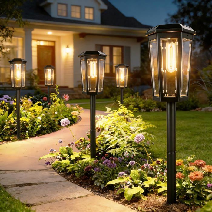 Lampe Solaire Extérieur Luminaire Solaire Dextérieur Jardin Lot de 4 Lampes Terrasse Exterieur Étanche Eclairage Solaires Ext...