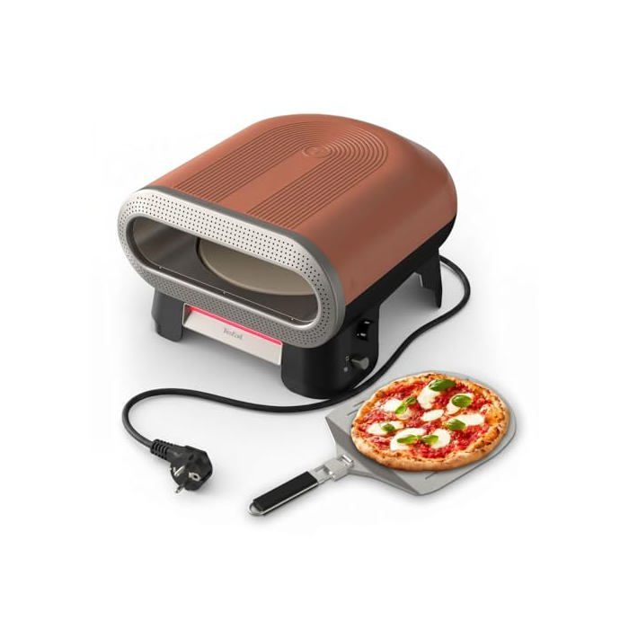 Four à pizza électrique dextérieur - TEFAL - JM600TE0 - 2600W - Pierre rotative - Jusquà 400°C