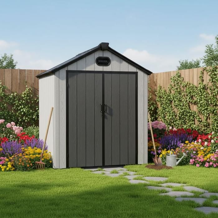 Abri de jardin en résine 1 81 x 1 14 m avec plancher Abri de jardin en résine 1 81 x 1 14 m avec plancher