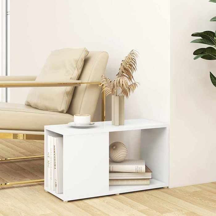 Meuble TV - Solide&Luxe - meuble de télévision - Bois dingénierie - Blanc - 60 x 24 x 32 cm - compartiments ouverts（51766）