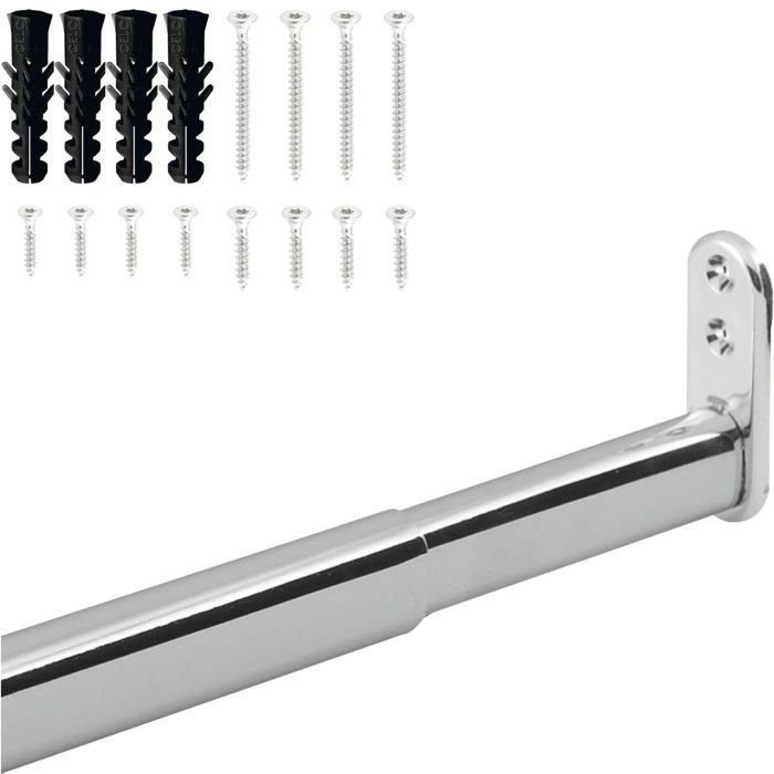 - 103385079_1 - Tube télescopique pour penderie - Tringle à vêtements - Argenté - 60 à 90 cm BARRE DE PENDERIE