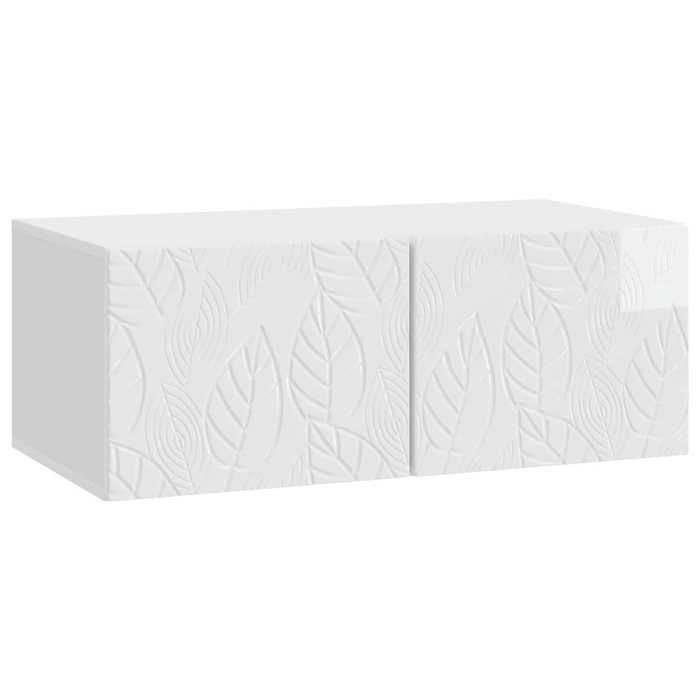 Meuble TV mural - vidaXL - Blanc brillant - 98x31cm - bois d’ingénierie 35945053967