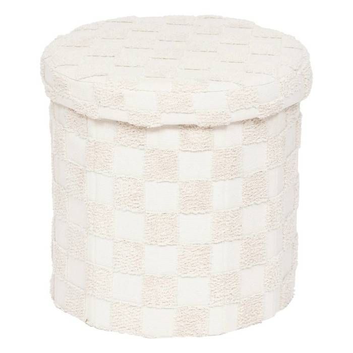 Pouf pliant Pasti blanc D38x38cm - Atmosphera Créateur dintérieur