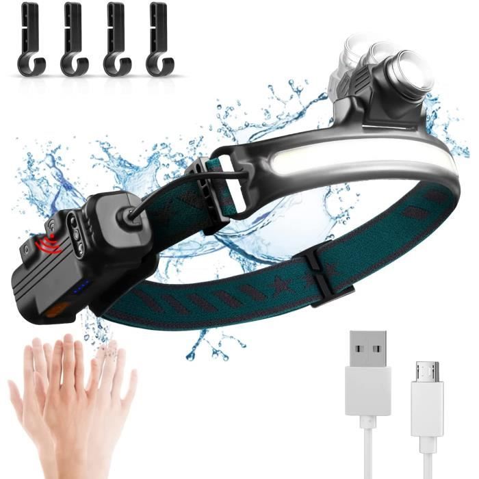 Linterna Frontal Recargable MLIAIMCE - 2000 Lúmenes, 230° Gran Angular, 2 LEDs, Impermeable IPX5