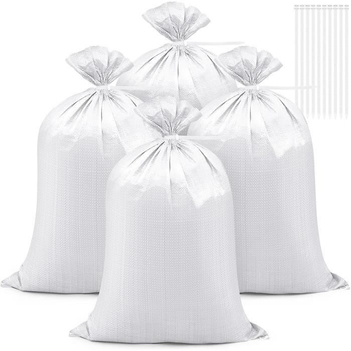 30 Sacs de Sable Anti-Inondation 45 x 75 cm Sac de Gravier Tissé Résistant  Sacs à Déchets et 30 Cravates pour Stockage de Déch[90] - Cdiscount Jardin