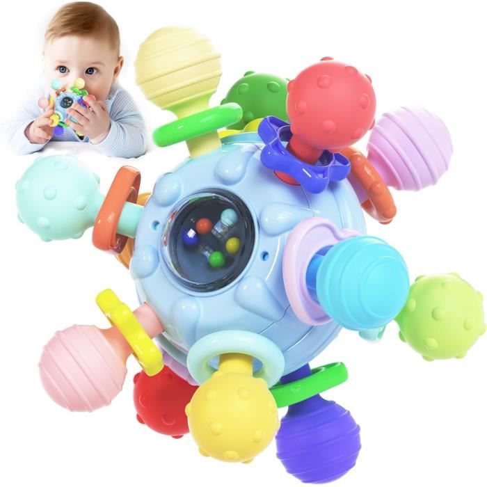 Jouets de dentition sensorielle pour bébé, jouets de dentition pour bébés  0-6 mois, boule de dentition pour bébé hochet pour bébé