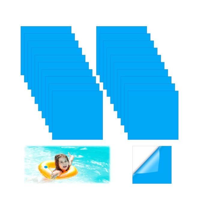 20 Rustines Autocollantes Pour Piscine - Réparation Liner Sous L’eau, PVC Résistant - 9