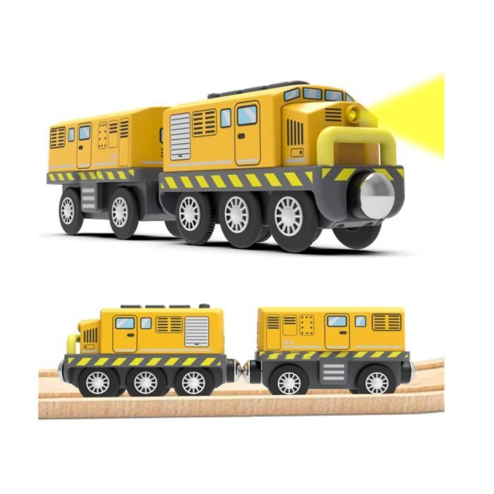 Treno Elettrico Per Bambini, Locomotiva Elettrica A Batteria, Giocattolo Treno Playmobil Trenino In Legno Per Bambini Dai 3 Anni Compatibile Con Brio E Thomas The Tank Engine 0 6