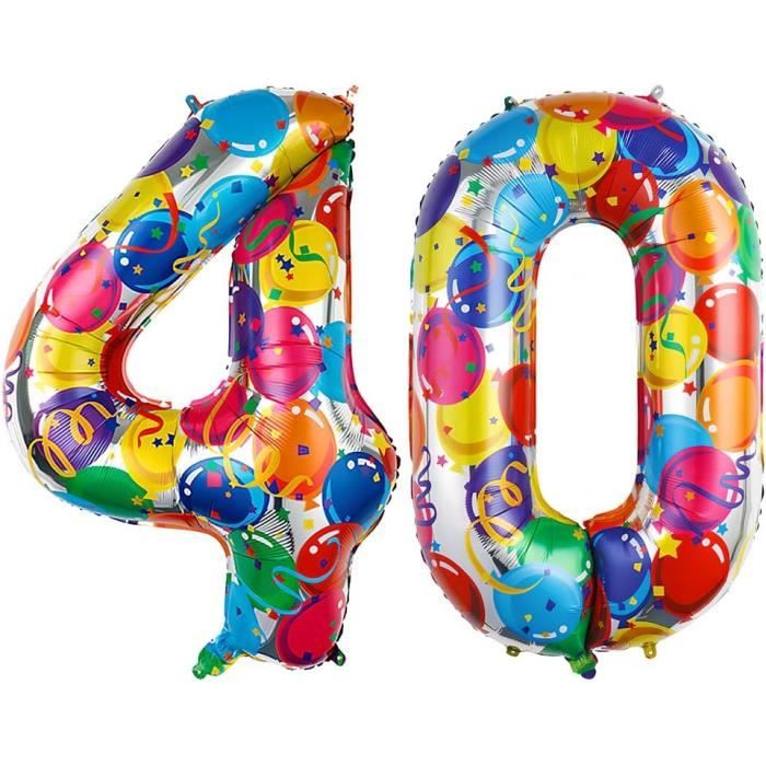 Ballon Anniversaire Jungle, en Aluminium - Avec feuilles dorées