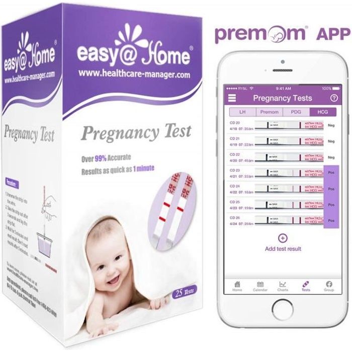 EasyHome 25 x Tests de Grossesse Détection Précoce en Bandelettes,