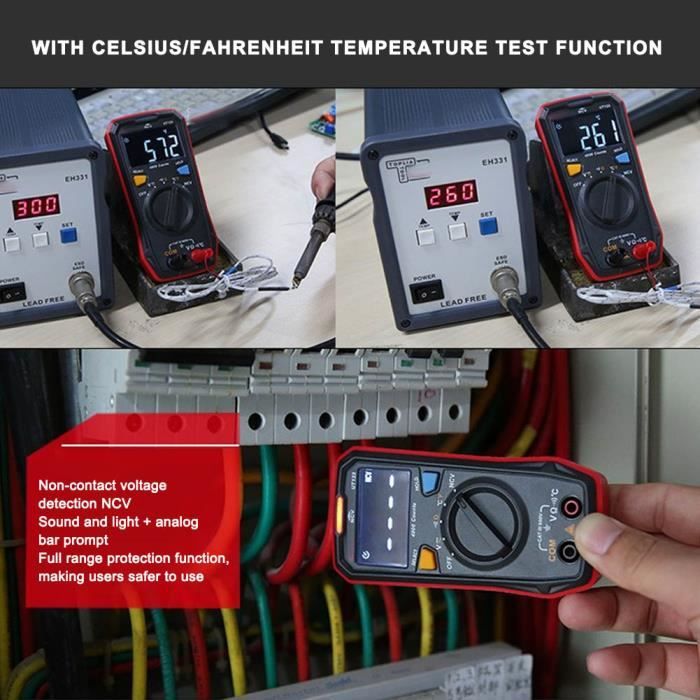UT123 écran couleur Multimètre AC/DC tension résistance Fréquence NVC Testeur 
