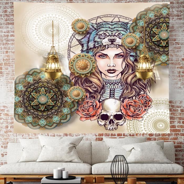 Lot De 10 Tapisseries Mandala Indiennes - Déco Murale Bohème - Coton Nature