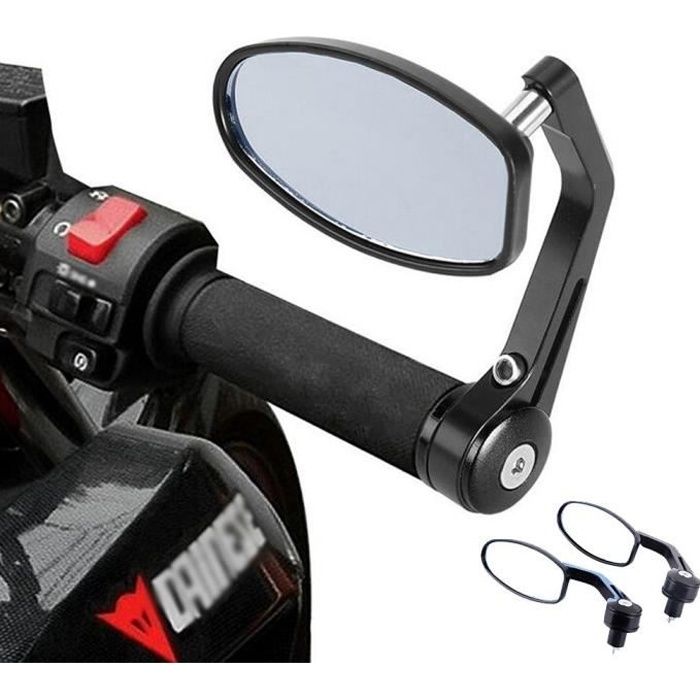 Paire Rétroviseur Universel Moto 2 mode fixations bande de roulement 22MM miroir rotationnel anti-reflet eblouissement