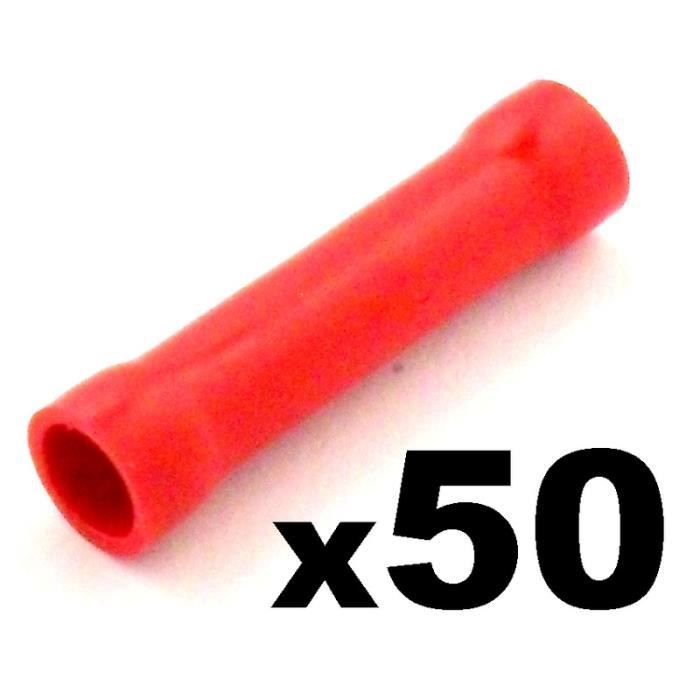 100 joints droits rouge pour 0,5-1,5mm² connecteurs de sertissage avec schrumpfschlauch