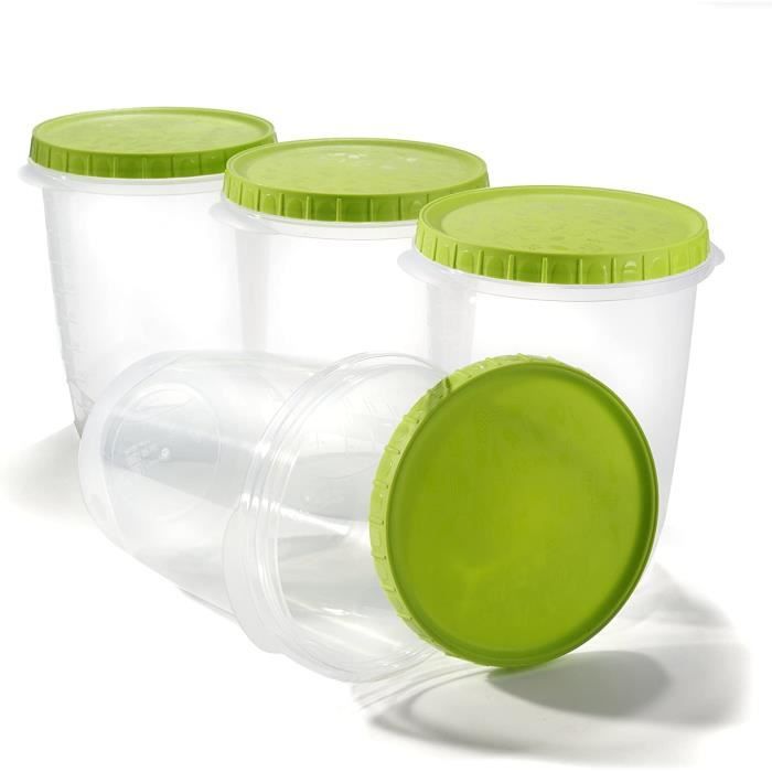 Pots de conservation soupe boite plastique bol micro ondes salade stockage  alimentaire avec Couvercle 1L - Lot de 4[210] - Cdiscount Maison