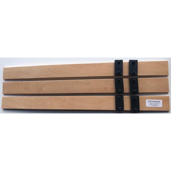 Lot De 2 Lattes 66 Cm (660mm) Largeur 38mm épaisseur 8mm Avec 2 Embouts Bilattes A Clipser