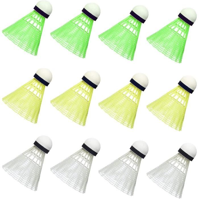 6 Volants Badminton LED Lumineux - Nylon Haute Visibilité - Pour Jouer De Nuit - Enfants Et Débutants