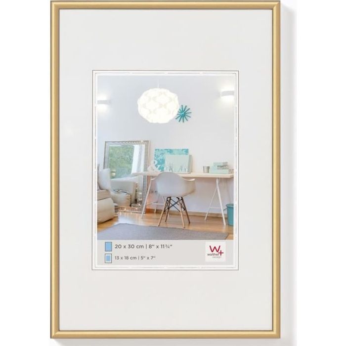 Cadre Photo Walther Design 13x18 Cm Avec Passe-Partout - Bleu, Style Chalet, EL318L