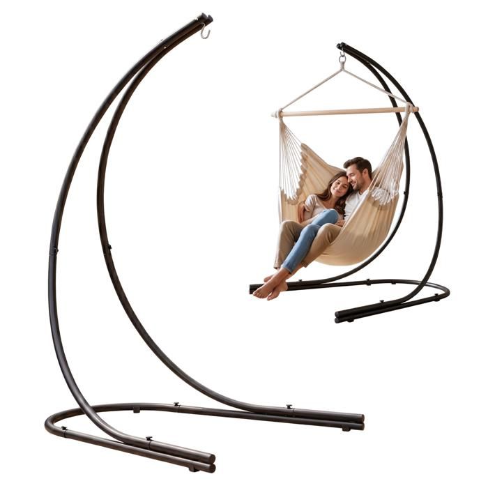 Jusquà 150kg : Support pour Fauteuil Suspendu - 210cm Cadre Chaise Suspendue