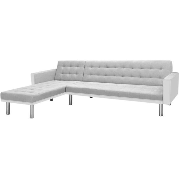 bestseller canapé-lit d'angle scandinave canapé convertible - classique - sofa divan canapé tissu 218 x 155 x 69 cm blanc et gris |