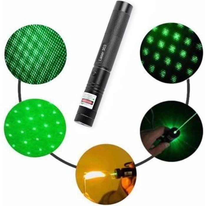 Haute Puissance Vert Pointeur Laser 532nm 5 mW 303 Laser Stylo Puissant  Lazer pointeur Avec Étoilé Tête Allumette Réglable longueur - Cdiscount  Informatique