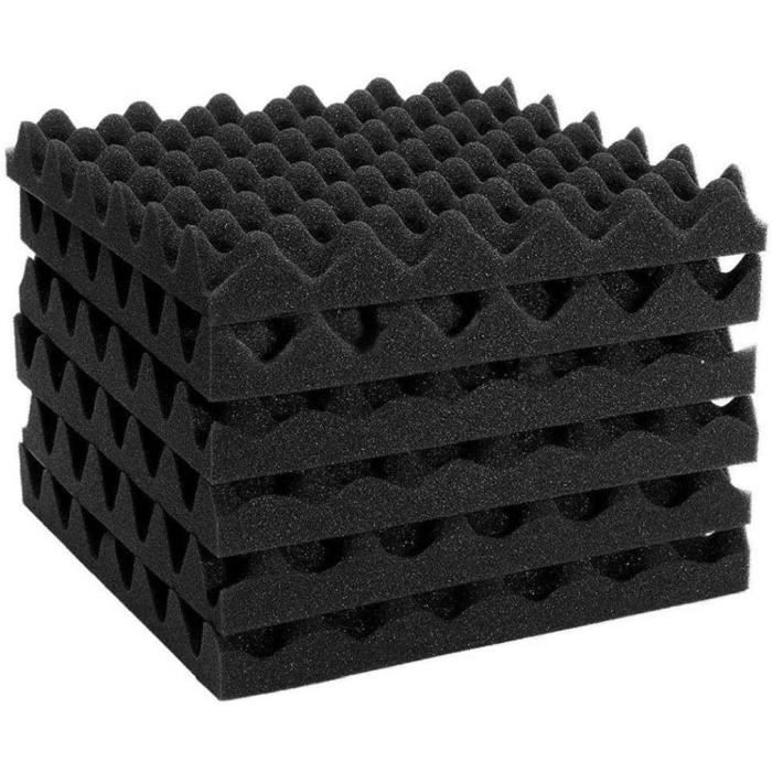Tapis Insonorisation Autocollant Mousse 20 Mm – 100 X 50 Cm – Noir – Isolation Acoustique Voiture & Studio