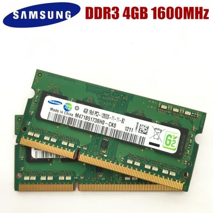 Module RAM DDR3 4 Go PC3-12800 Pour Portable - SODIMM 204 Broches, 1600 MHz, 1.5V