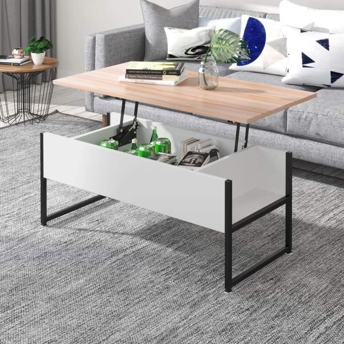 WLIVE Table Basse eois, Table de Salon avec tiroirs et Rangement, de WLIVE Table Basse eois, Table de Salon avec tiroirs et Rangement, de