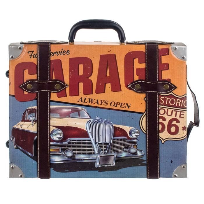 GARAGE ROUTE 66 Décoration Murale VALISE Vintage en Métal de