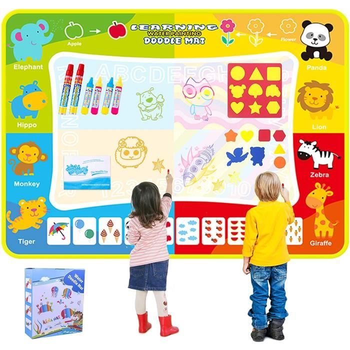 Tapis Bebe 1 90 Tapis Dessin Eau Peinture Magic Mats Timbres Et Livret De Dessin Pour Enfants Garcons Filles Cdiscount Jeux Jouets