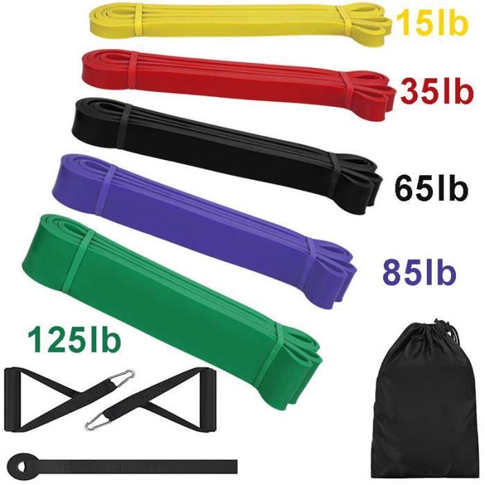 Set 5 Bandes Élastiques Musculation Avec Sac - Latex Résistant Et Confortable Pour Fitness