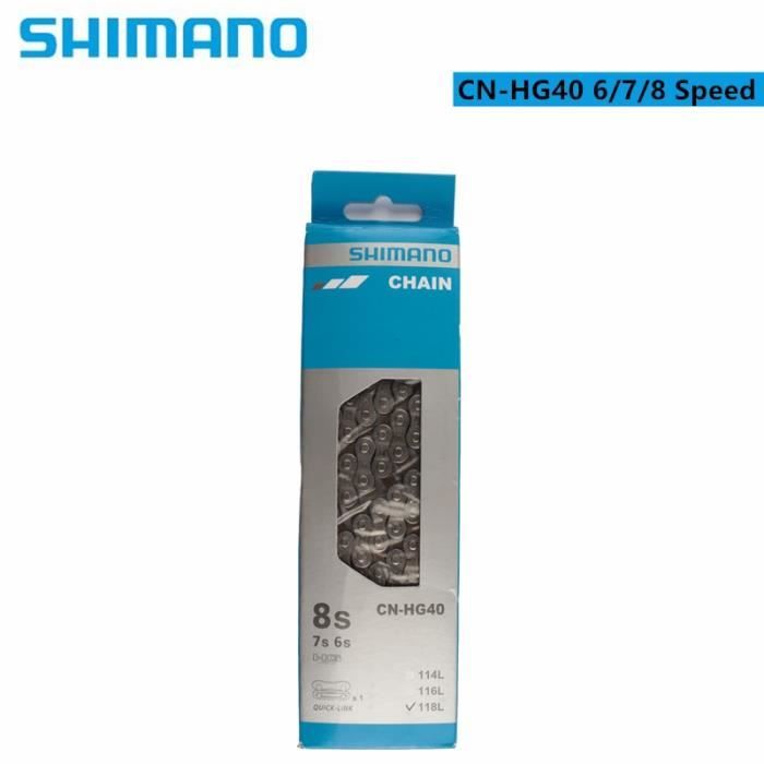 Chaîne Shimano HG-40 – 116 Maillons, Pour 7/8 Vitesses, Env. 300g
