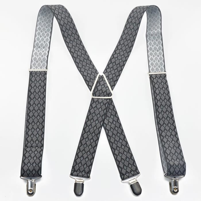 Bretelle Élastique Homme Femme Forme En Y Avec 3 Clips Bretelles