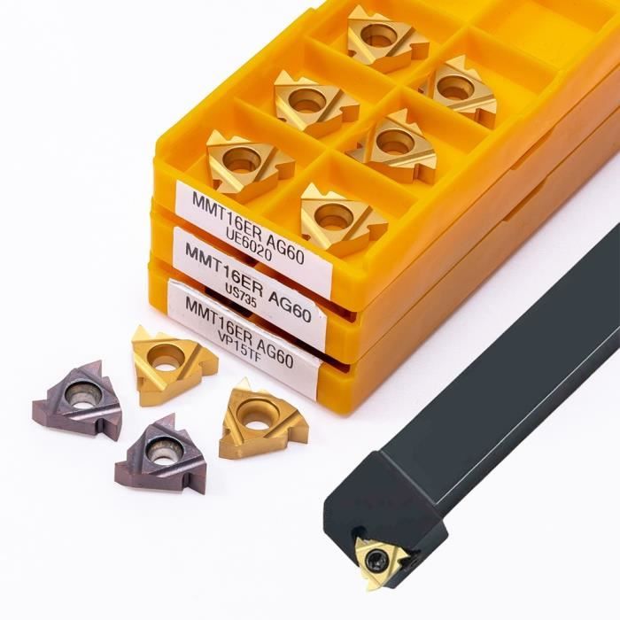 Porta Inserti Per Tornio SER1212H16 + 10 Inserti In Carburo