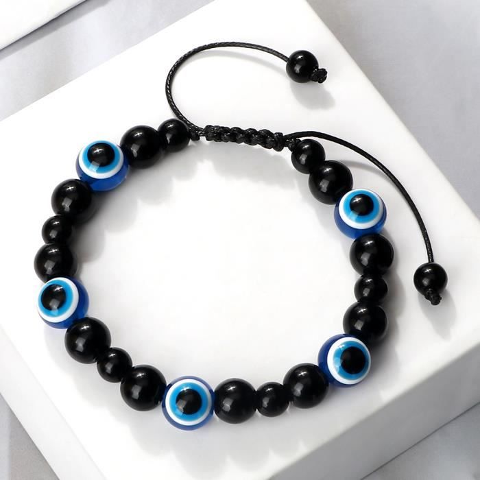 Bracelet Mauvais œil Chaîne Réglable - Argenté - Neuf Sans Emballage - Bijou Fin