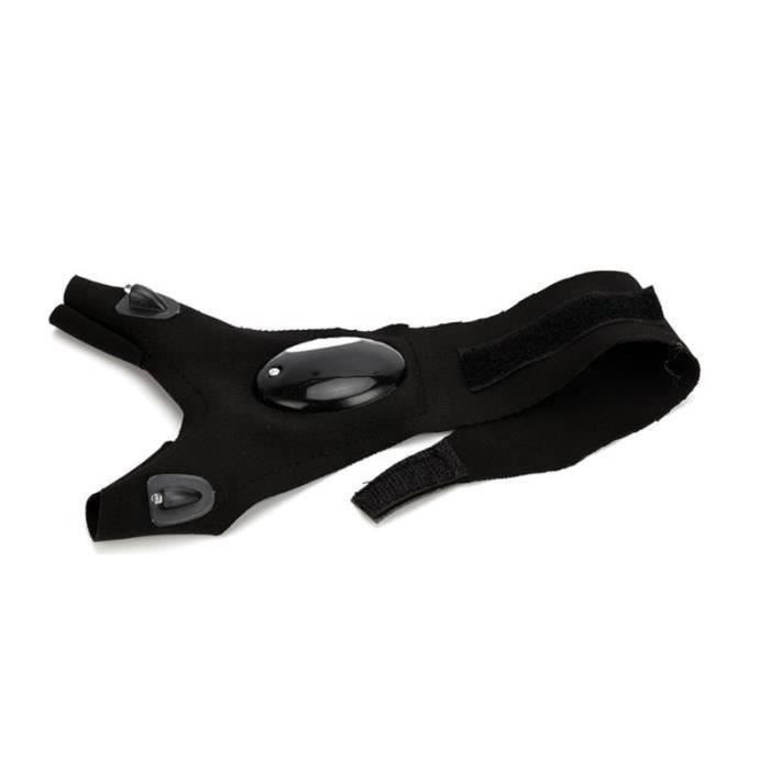Gants de pêche - CHANGM - Pack avec lampe de poche intégrée - Noir - Pratique - Rechargeable