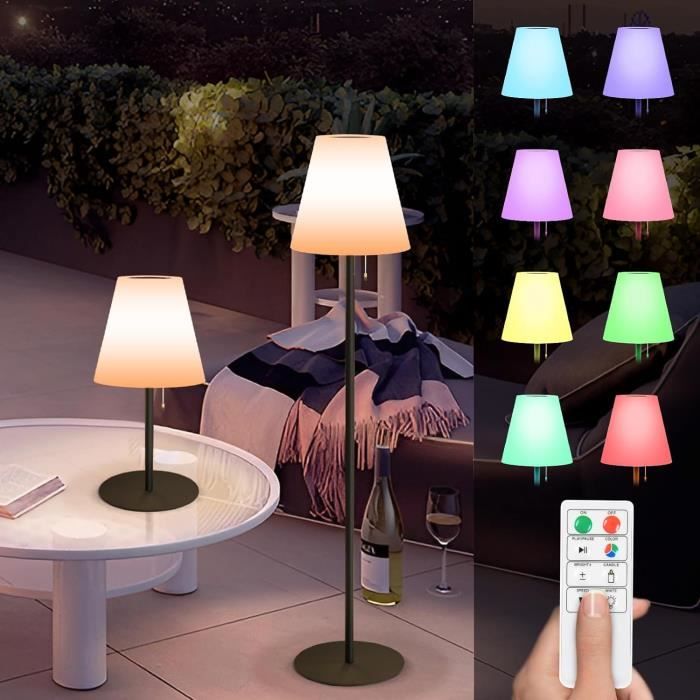 Lampadaire Solaire étanche Intérieur/extérieur - LED RGB 8 Couleurs Télécommade IP65