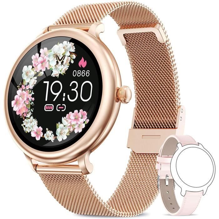 Montre Connectée Femme Smartwatch Sport IP67 étanche avec Fonction Féminine/Fréquence  Cardiaque/Oxygène Sanguin pour Android iOS Or - Cdiscount Téléphonie