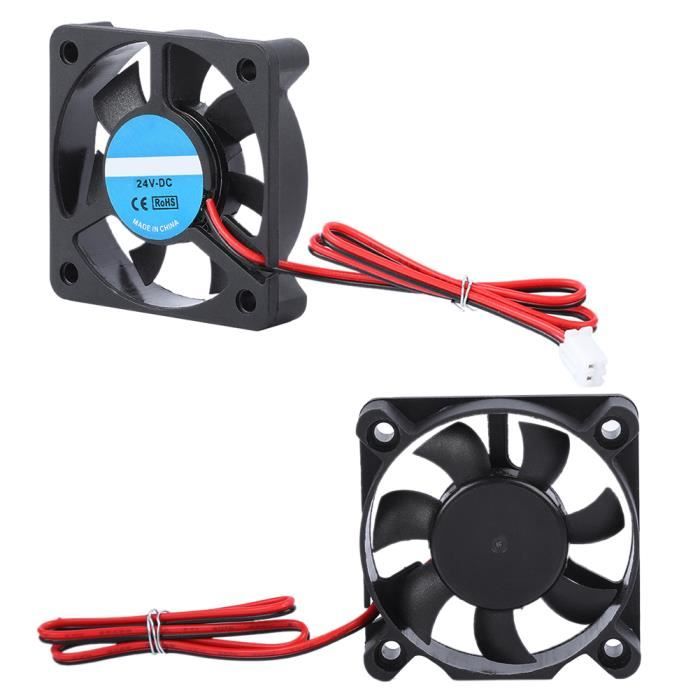 2 Ventilateurs 50x50x10mm Pour Imprimante 3D - 24V, 6016 Tr/min, Roulement Hydraulique, Neufs