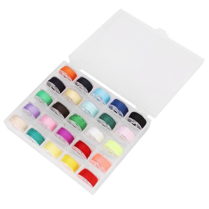 Boîte De Rangement Transparente Avec 25 Grilles Pour Canettes De Machine à Coudre - Organisateur De Fils Et Accessoires