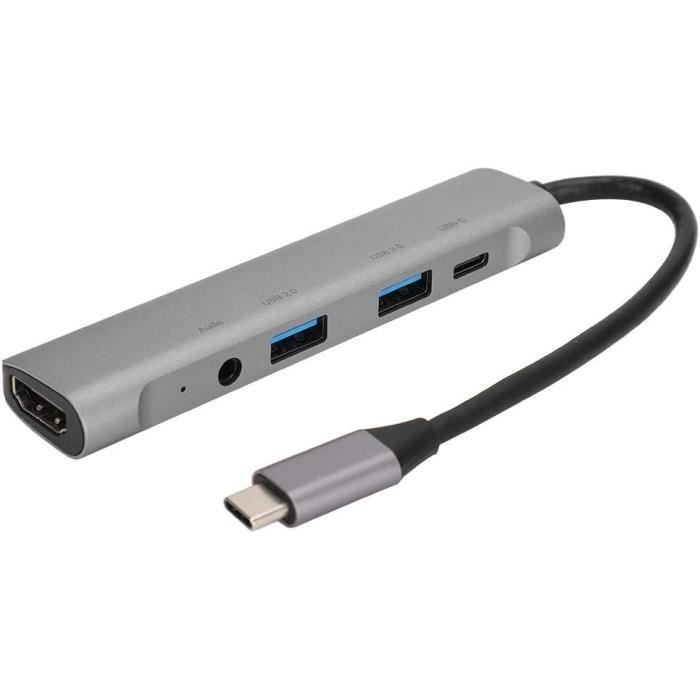 8 en 1 Hub/Adaptateur USB C avec RJ45 Ethernet, 4K HDMI