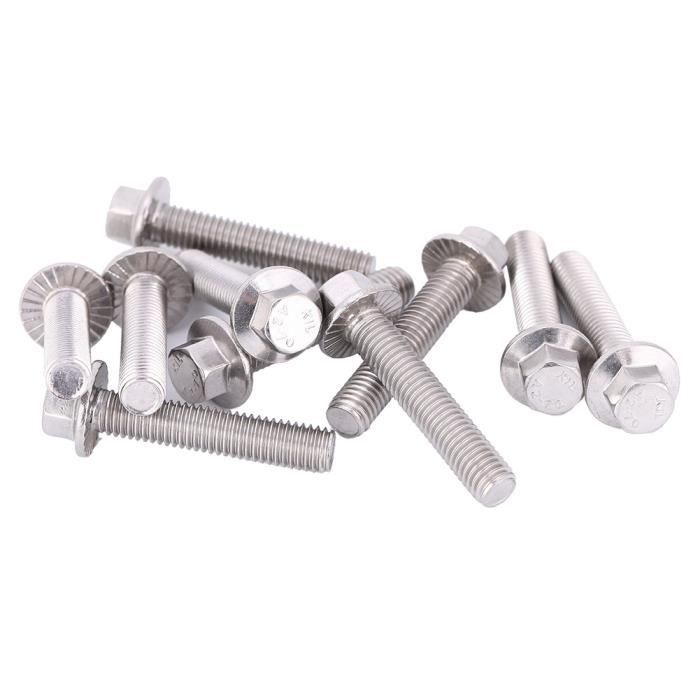 M4x18mm Phillips Cruciformes Hex Tête Bride Boulon 10pcs 304 Inox Acier Hexagone