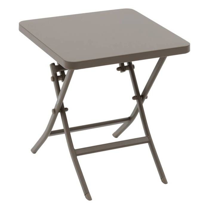 Table dappoint de jardin carrée Greensboro café 40 x 40cm en acier - Hespéride