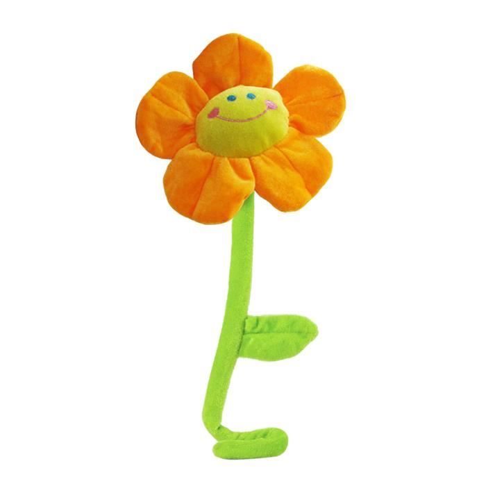 Pliable Bande Dessinée Souriant Daisy Peluche Tige Flexible de Mariage Party Decor Durable avec Smiley Face Jouets orange 45cm